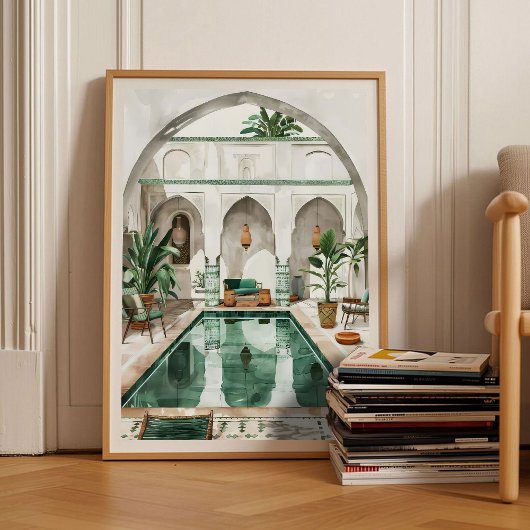 Morocco Print Morocco Illustration Moroccan Riad 