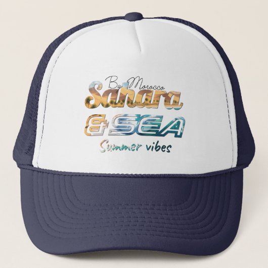 Morocco Sahara & Sea Summer Vibes Design Trucker Pet (Voorkant)