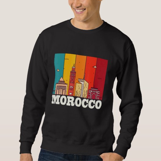 Morocco Skyline Africa Souvenir Moroccans Gibralta Trui (Voorkant)