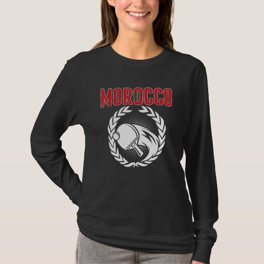 Morocco Table Tennis Moroccan Ping Pong Supporte T-shirt (Voorkant)