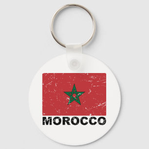 Morocco Vintage Flag Sleutelhanger