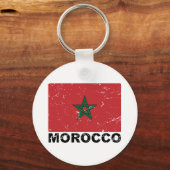 Morocco Vintage Flag Sleutelhanger (Voorkant)