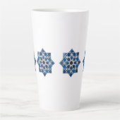 Morokkaans islamitisch geometrisch sterpatroon wat latte mok (Voorkant)