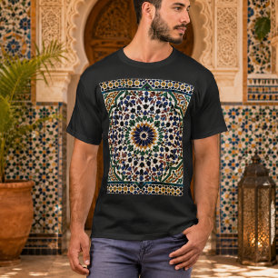 Morokkaans T-shirt met geometrisch patroon Islam