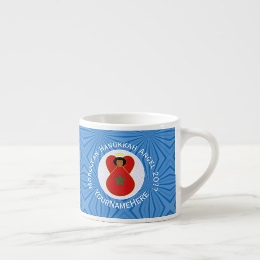 Morokkaanse Hanukkah engel vlag gepersonaliseerd Espresso Kop (Rechts)
