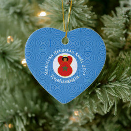 Morokkaanse Hanukkah Engel Vlag Gepersonaliseerd  Keramisch Ornament
