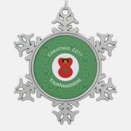 Morokkaanse Kerstengel Vlag Gepersonaliseerd Tin Sneeuwvlok Ornament