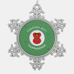Morokkaanse Kerstengel Vlag Gepersonaliseerd  Tin Sneeuwvlok Ornament