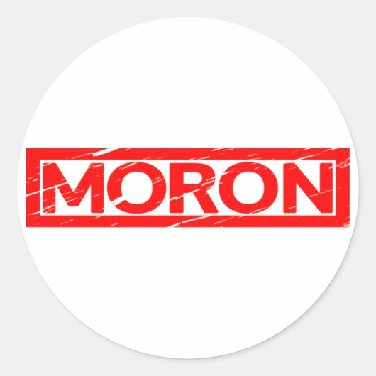 Moron Stamp Ronde Sticker (Voorkant)