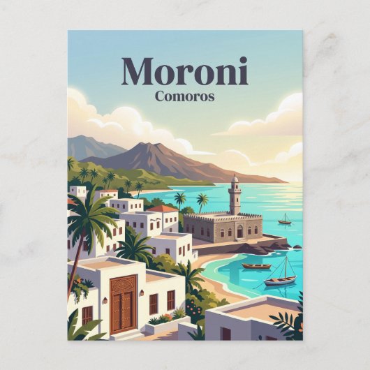 Moroni Comoren Briefkaart (Voorkant)