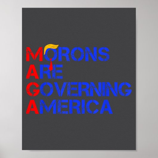 Morons Are Governing America Funny Trump 2024 Poster (Voorkant)