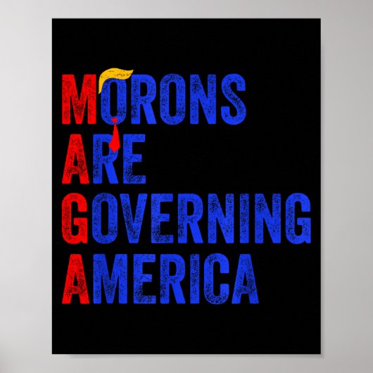 Morons Are Governing America Funny Trump 2024  Poster (Voorkant)