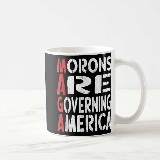 Morons regeren Amerika Grappig T-shirt 1 Koffiemok (Rechts)