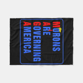 Morons regeren Amerika Grappig Trump 2024 Fleece Deken (Voorkant (Horizontaal))