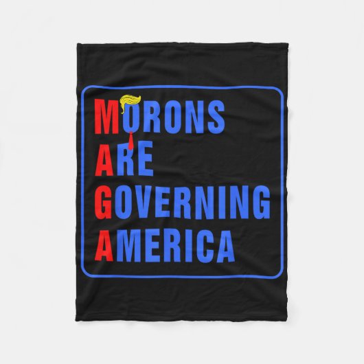Morons regeren Amerika Grappig Trump 2024 Fleece Deken (Voorkant)