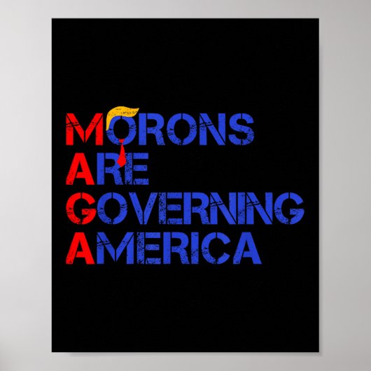 Morons regeren Amerika Grappig Trump 2024 Poster (Voorkant)