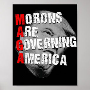 Morons regeren Amerika Grappig Trump 2025 Poster