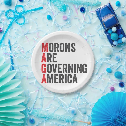 Morons regeren Amerika op 4 juli Papieren Bordje (Feest)