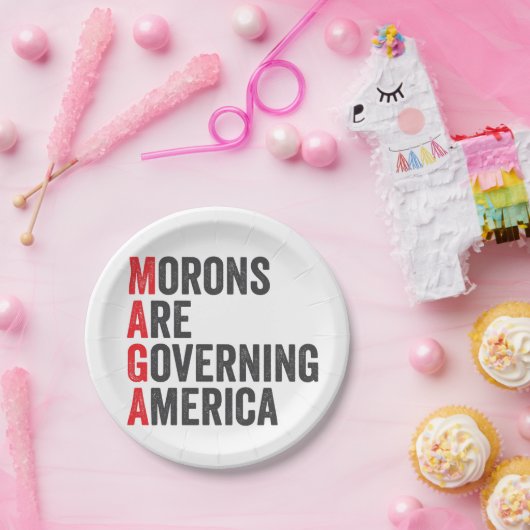Morons regeren Amerika op 4 juli Papieren Bordje (Feest)