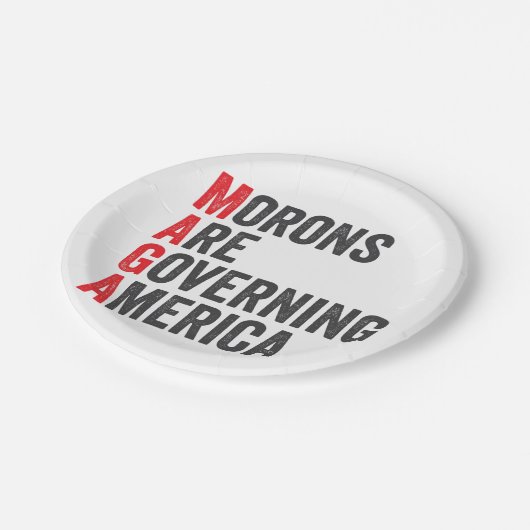 Morons regeren Amerika op 4 juli Papieren Bordje (Gekanteld)