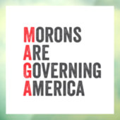 Morons regeren Amerika op 4 juli Raamsticker (Vel 3)