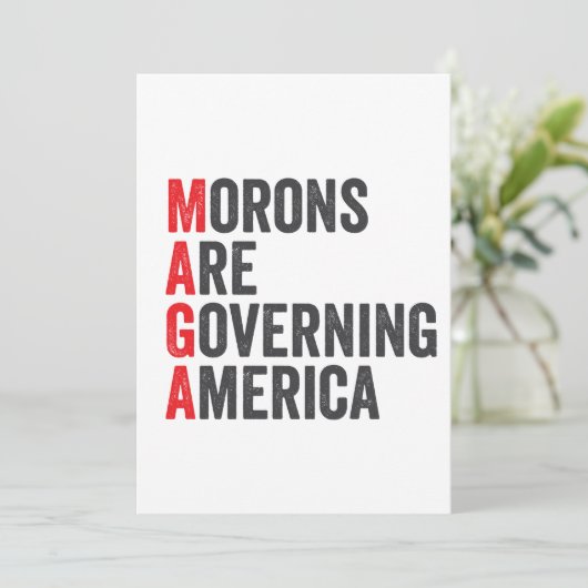 Morons regeren Amerika op 4 juli Save The Date (Staand voorkant)