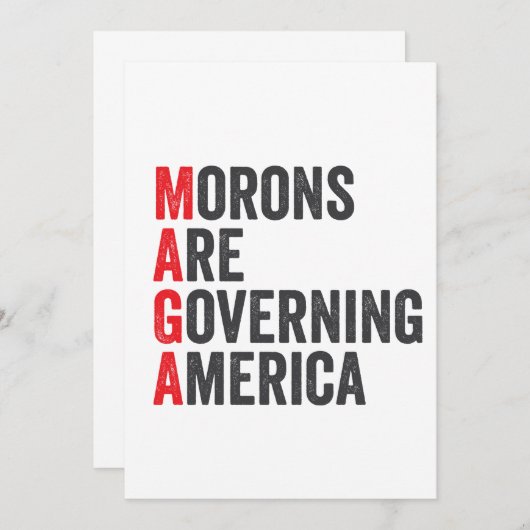 Morons regeren Amerika op 4 juli Save The Date (Voorkant / Achterkant)