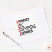 Morons regeren Amerika op 4 juli Vierkante Sticker (Envelop)