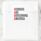Morons regeren Amerika op 4 juli Vierkante Sticker (Tas)