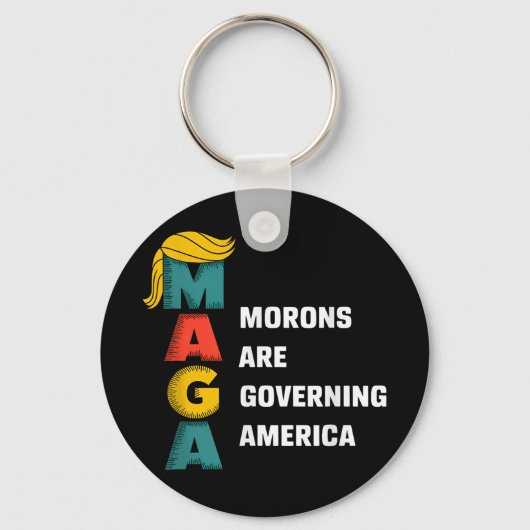 Morons regeren Amerika Trump grappig Sleutelhanger (Voorkant)