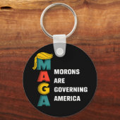 Morons regeren Amerika Trump grappig Sleutelhanger (Voorkant)