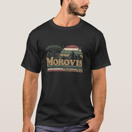 Morovis Puerto Rico Mountains Retro Sunset Puerto  T-shirt (Voorkant)