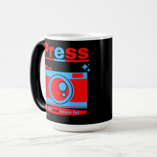 morphing koffie mok "PRESS" (Voorkant links)