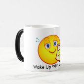 Morphing Mok 11oz * Wake Up with a mile * (Voorkant links)