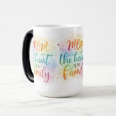 Morphing Mok 15 oz - "Mama: het hart van onze fami (Voorkant links)