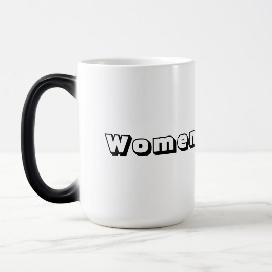 Morphing Mok – met de tekst "Vrouwen" gedrukt (Links)