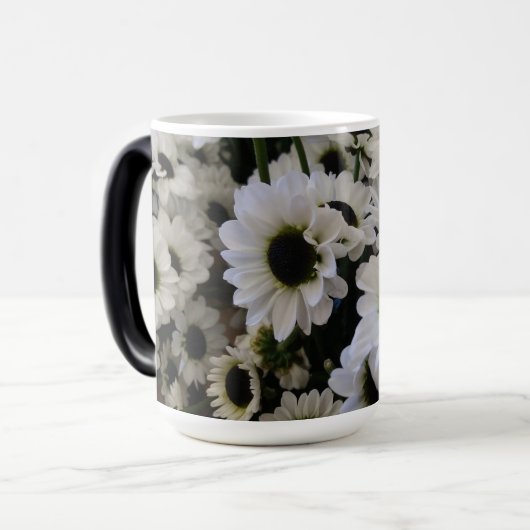 Morphing Mokken - zwart & wit madeliefjes (Voorkant links)