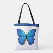 Morpho Blauwe Vlinder met naam Tote Bag (Achterkant)