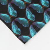Morpho Blue Butterfly Blanket Fleece Deken (Hoek)