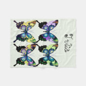 Morpho Blue Elegant Butterflies Fleece Blanket Deken (Voorkant (Horizontaal))