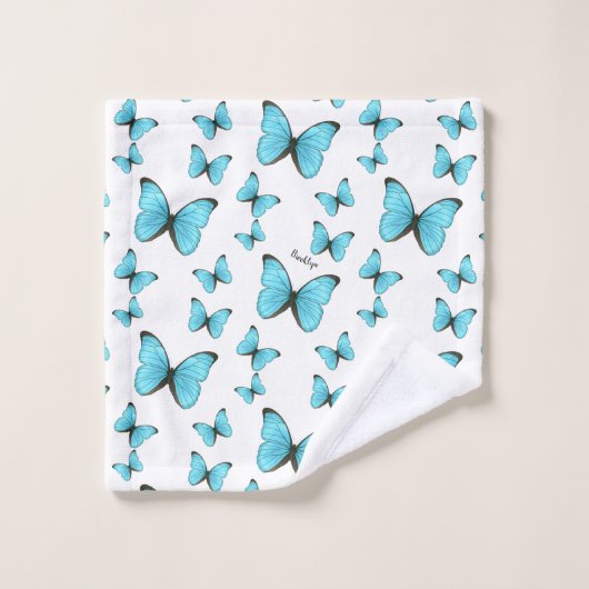 Morpho butterflies cartoon illustratie bad handdoek (Wasdoekje)