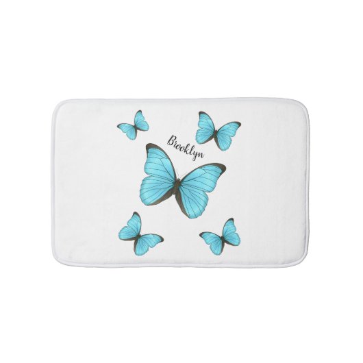 Morpho butterflies cartoon illustratie badmat (Voorkant)