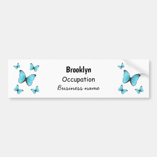 Morpho butterflies cartoon illustratie bumpersticker (Voorkant)