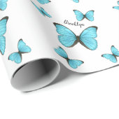 Morpho butterflies cartoon illustratie cadeaupapier (Rol Hoek)
