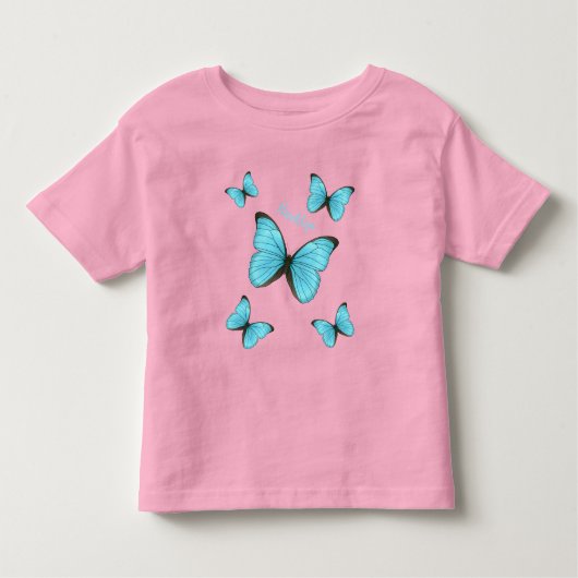 Morpho butterflies cartoon illustratie kinder shirts (Voorkant)