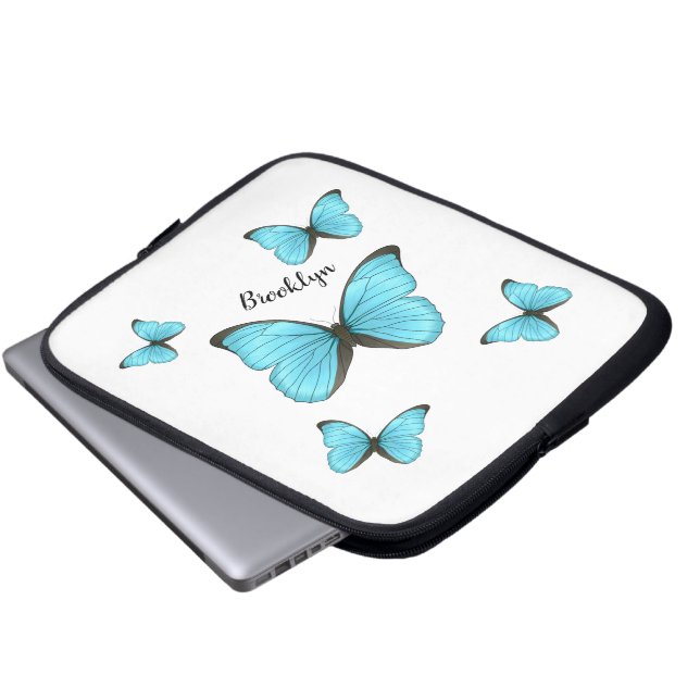 Morpho butterflies cartoon illustratie laptop sleeve (Voorkant onderkant)