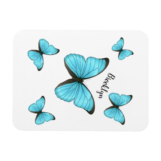 Morpho butterflies cartoon illustratie magneet (Horizontaal)