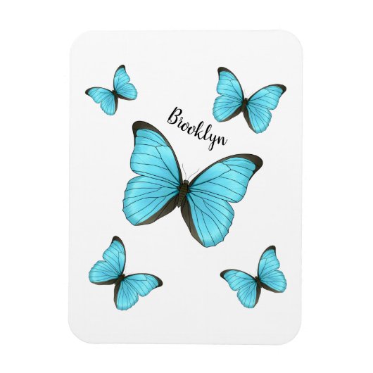Morpho butterflies cartoon illustratie magneet (Verticaal)