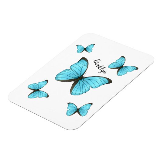 Morpho butterflies cartoon illustratie magneet (Linkerzijde)
