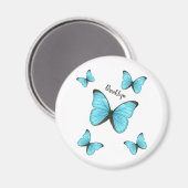 Morpho butterflies cartoon illustratie magneet (Voorkant / Achterkant)